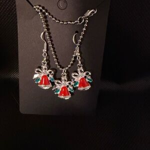 Elegant Red and Silver Bell Earrings